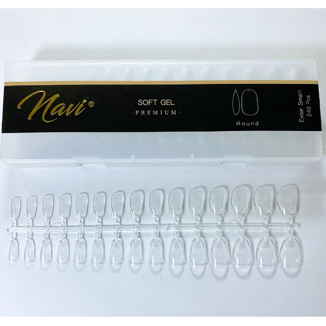 Tips Soft Gel Premium Round Extra Small Navi 240unid1