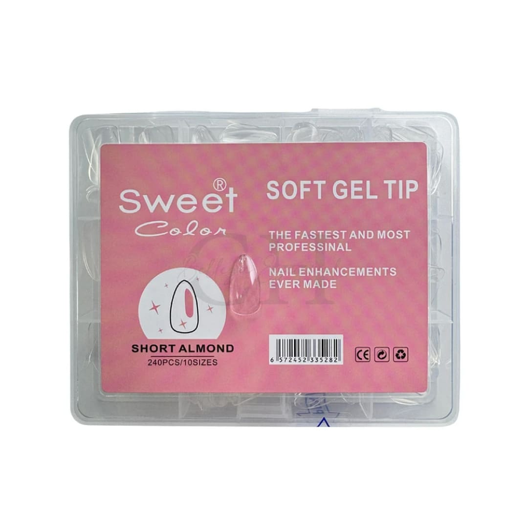 Tips Soft Gel Short Almond Sweet Color 240unid1