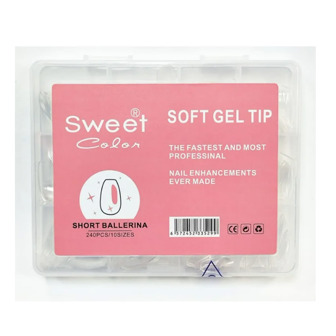 Tips Soft Gel Short Ballerina Sweet Color 240unid1