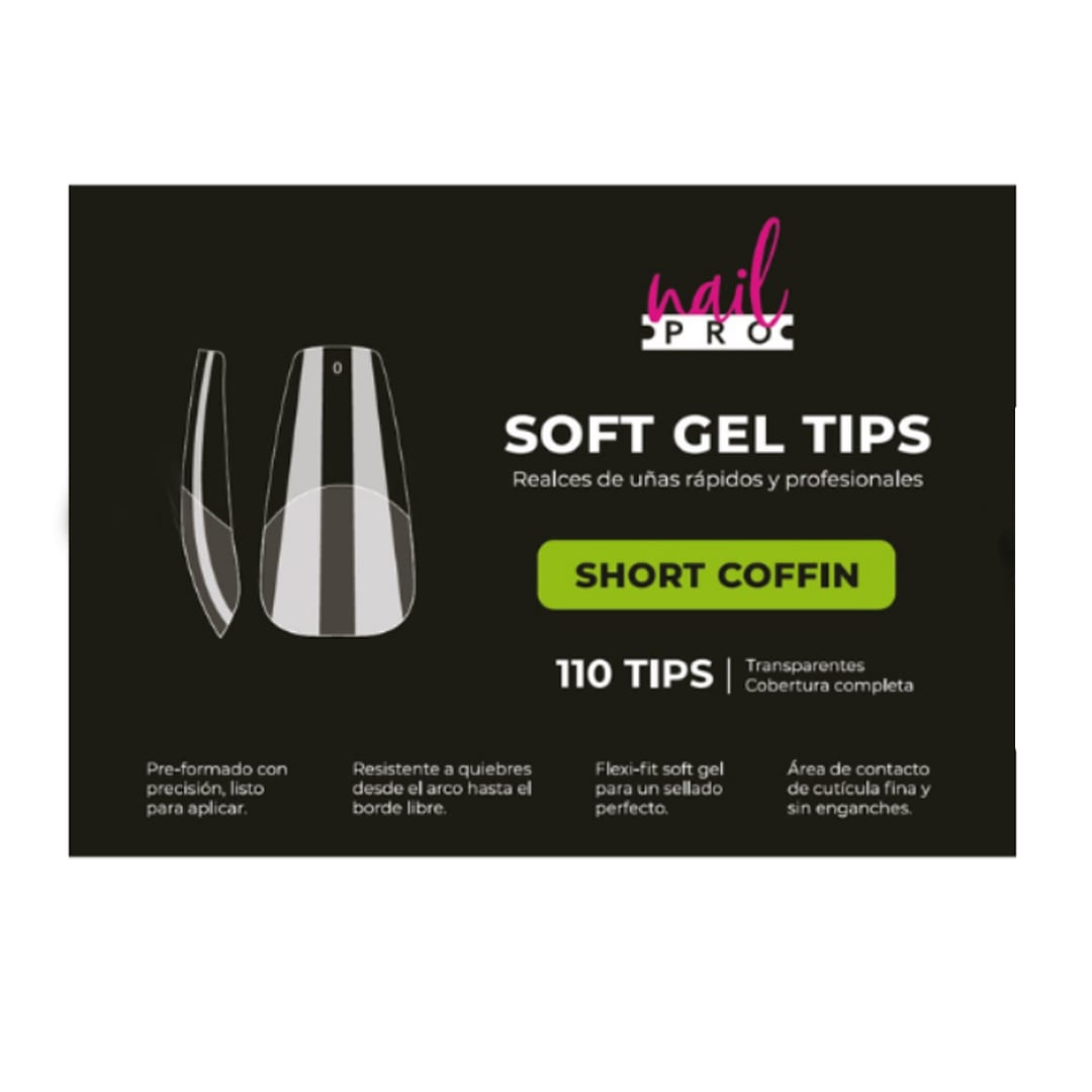 Tips Soft Gel Short Coffin Nail Pro1