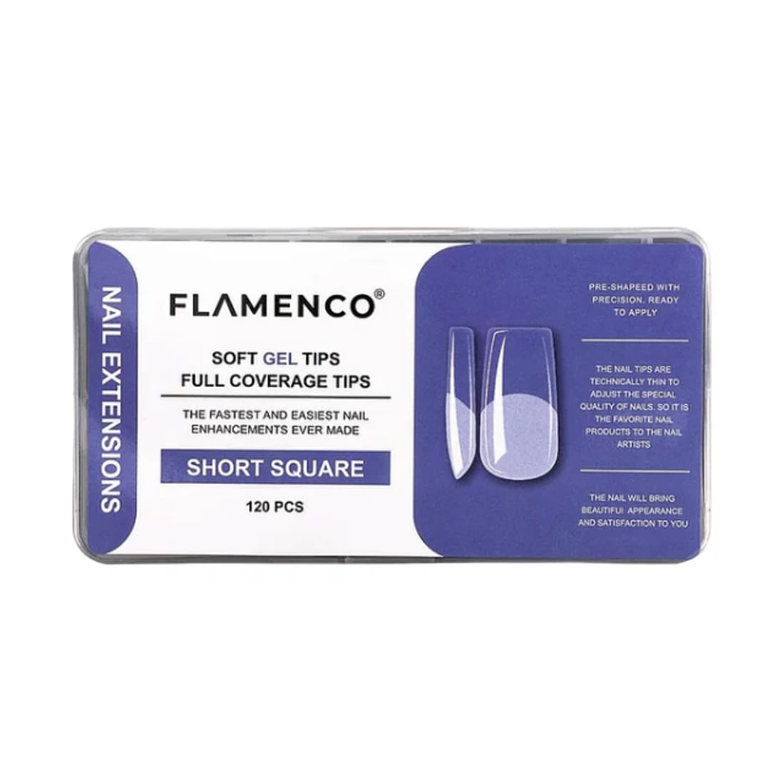 Tips Soft Gel Short Square Flamenco 120unid1