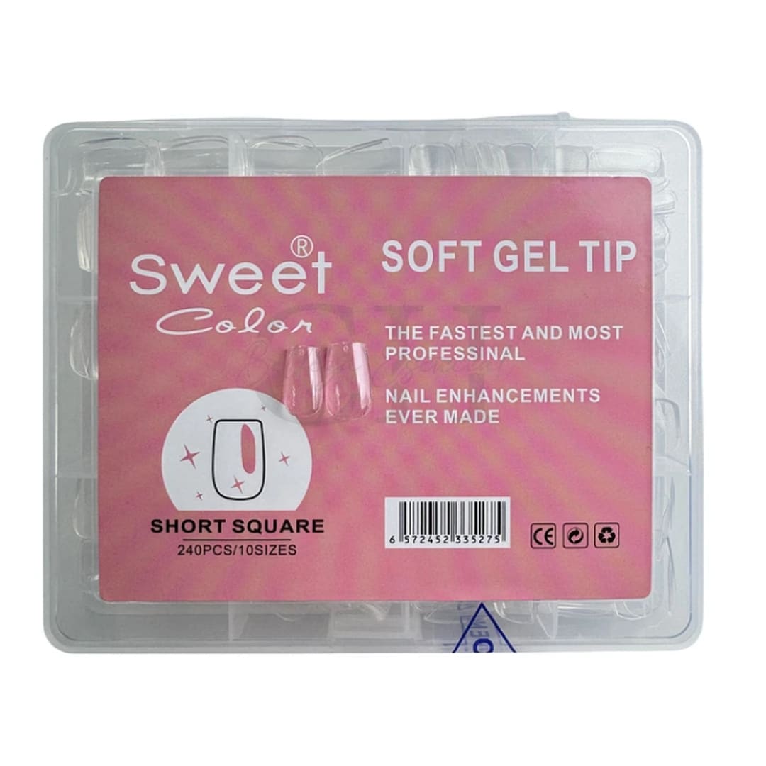 Tips Soft Gel Short Square Sweet Color 240unid1