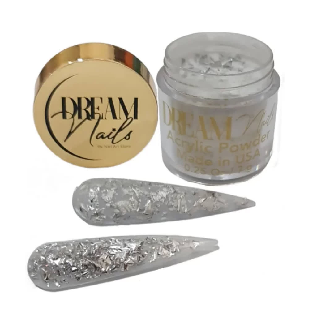 Acrilico de color Silver Broken Glass Dream Nail 7gr1