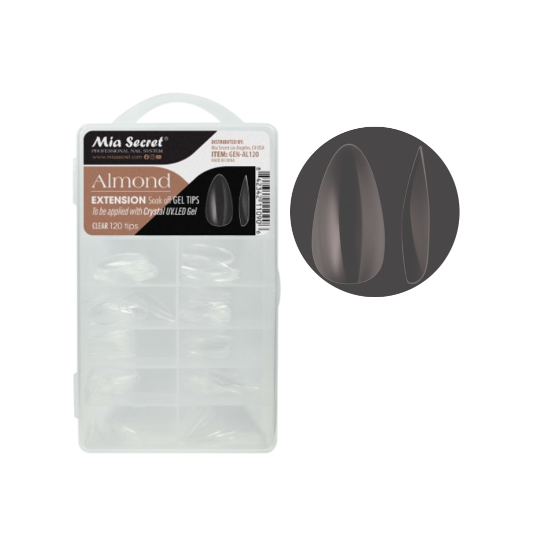Tips Soft Gel Almond Mia Secret 120unid1