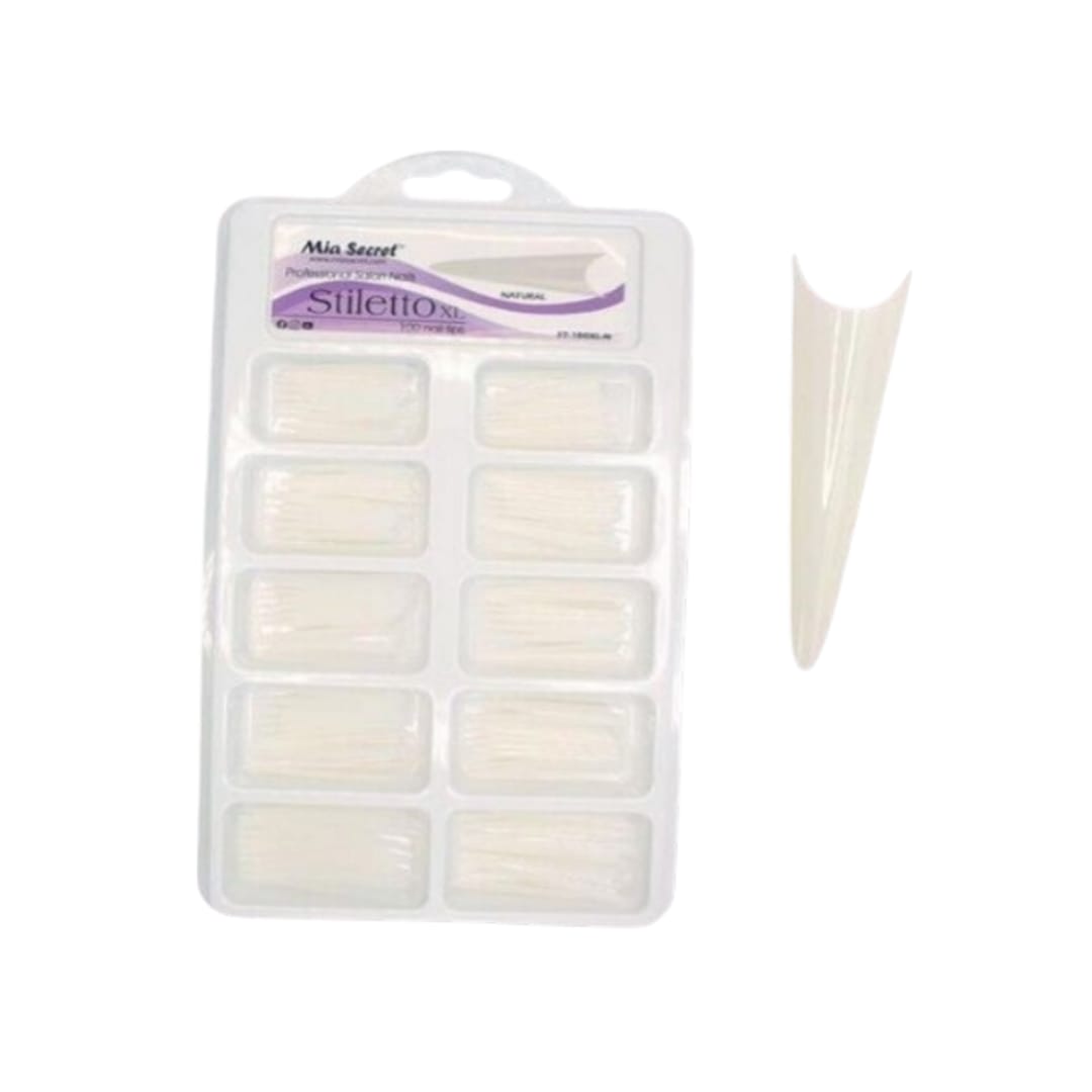 Tips Stiletto XL Natural Mia Secret 100unid1