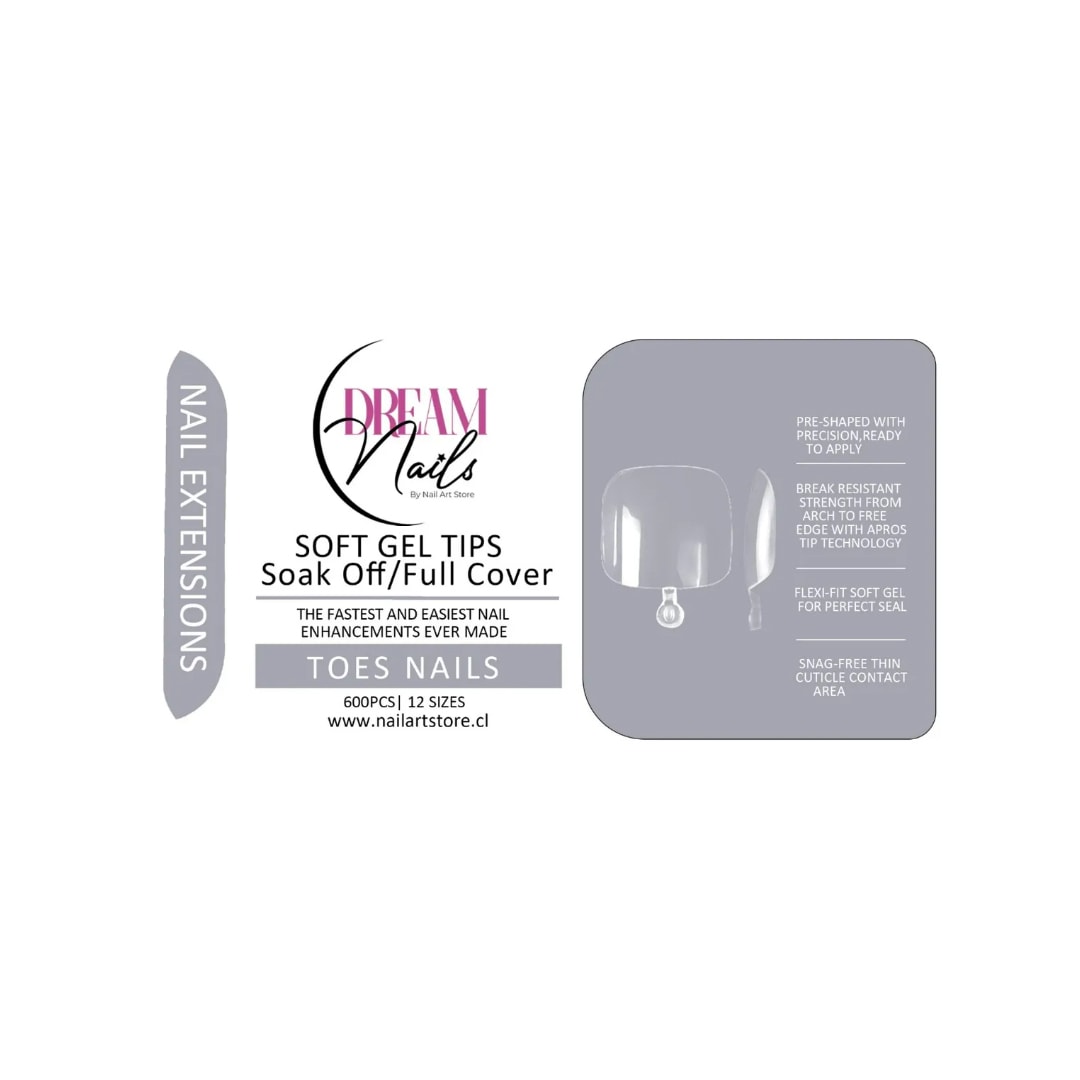 Tips Soft Gel Toes Dream Nail 120unid1