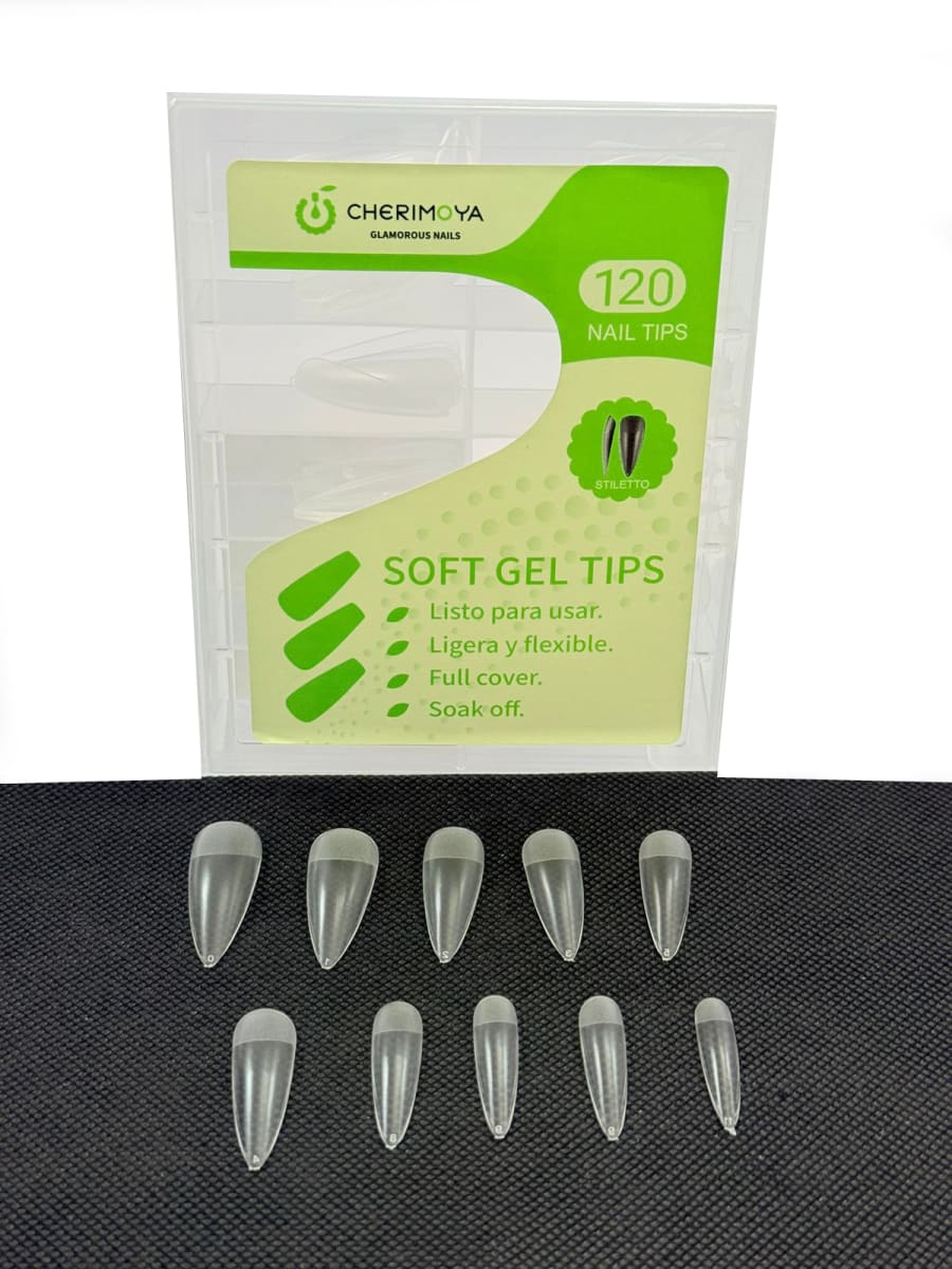 Tips Soft Gel Stiletto Cherimoya 120unid2