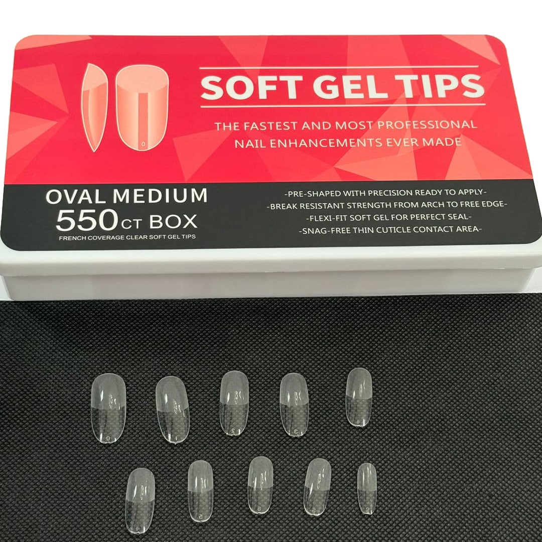 Tips Soft Gel Oval Medium Box 550unid1