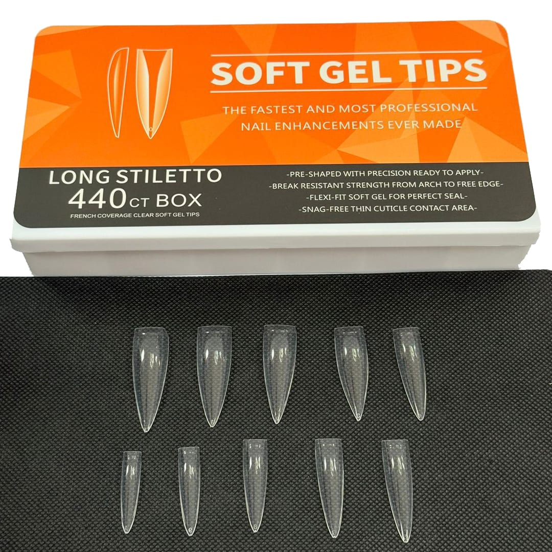 Tips Soft Gel Long Stiletto Box 440unid1