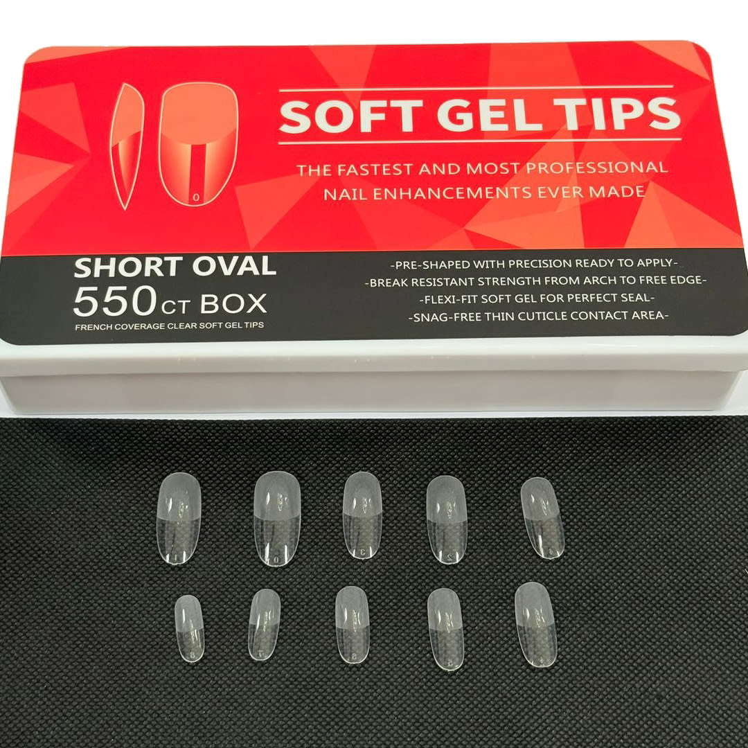 Tips Soft Gel Short Oval Box 550unid1
