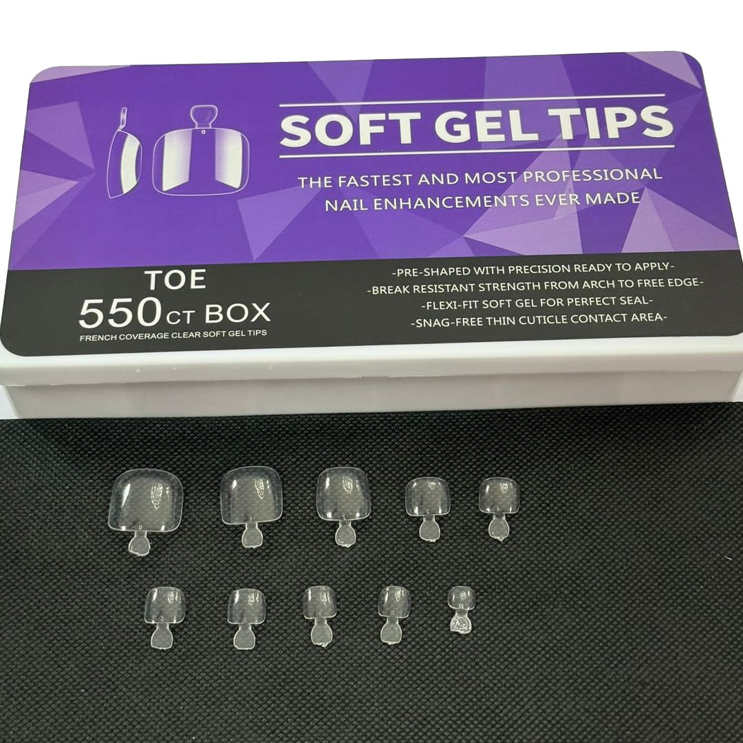 Tips Soft Gel Toe (PIES) Box 550unid1