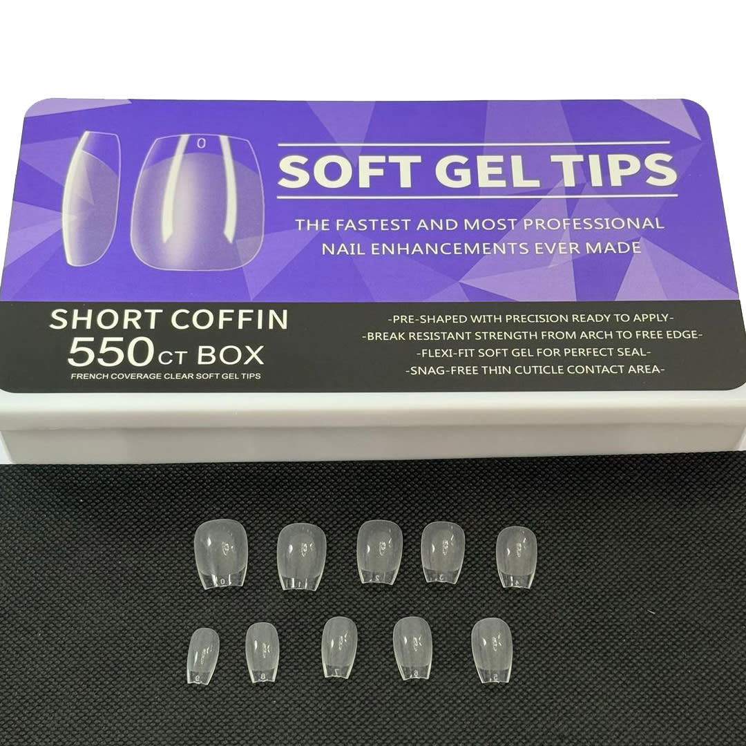 Tips Soft Gel Short Coffin Box 550unid1