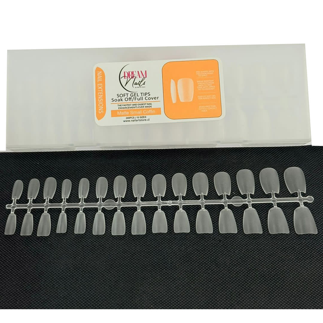 Tips Soft Gel Matte Small Coffin Dream Nail 240unid2