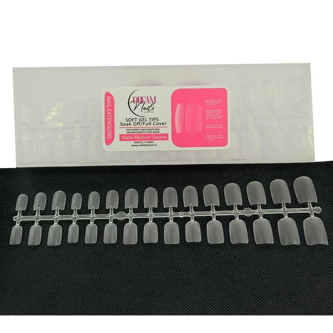 Tips Soft Gel Matte Medium Square Dream Nail 240unid2