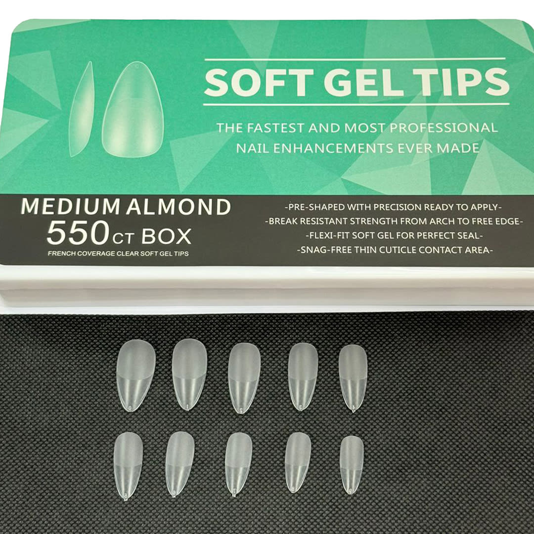 Tips Soft Gel Medium Almond Box 550unid1