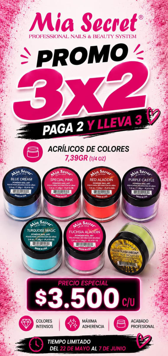 PROMO ACRILICO COLORES MIA SECRET 3X21