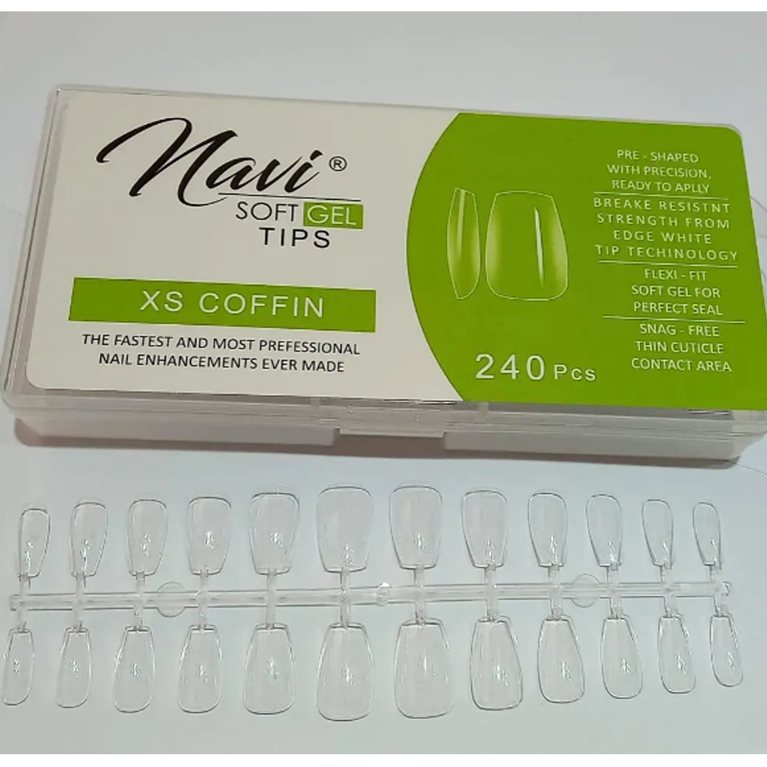 Tips Soft Gel XS Coffin Navi 240unid1