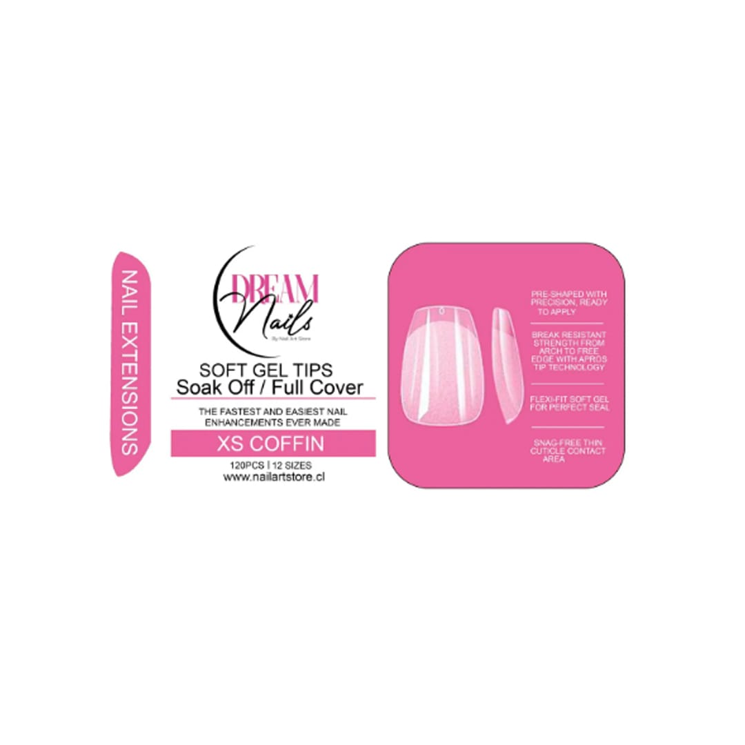 Tips Soft Gel Xs Coffin Dream Nail 120unid1