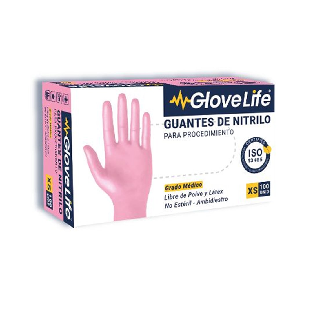 Guante de nitrilo Talla XS Rosado1