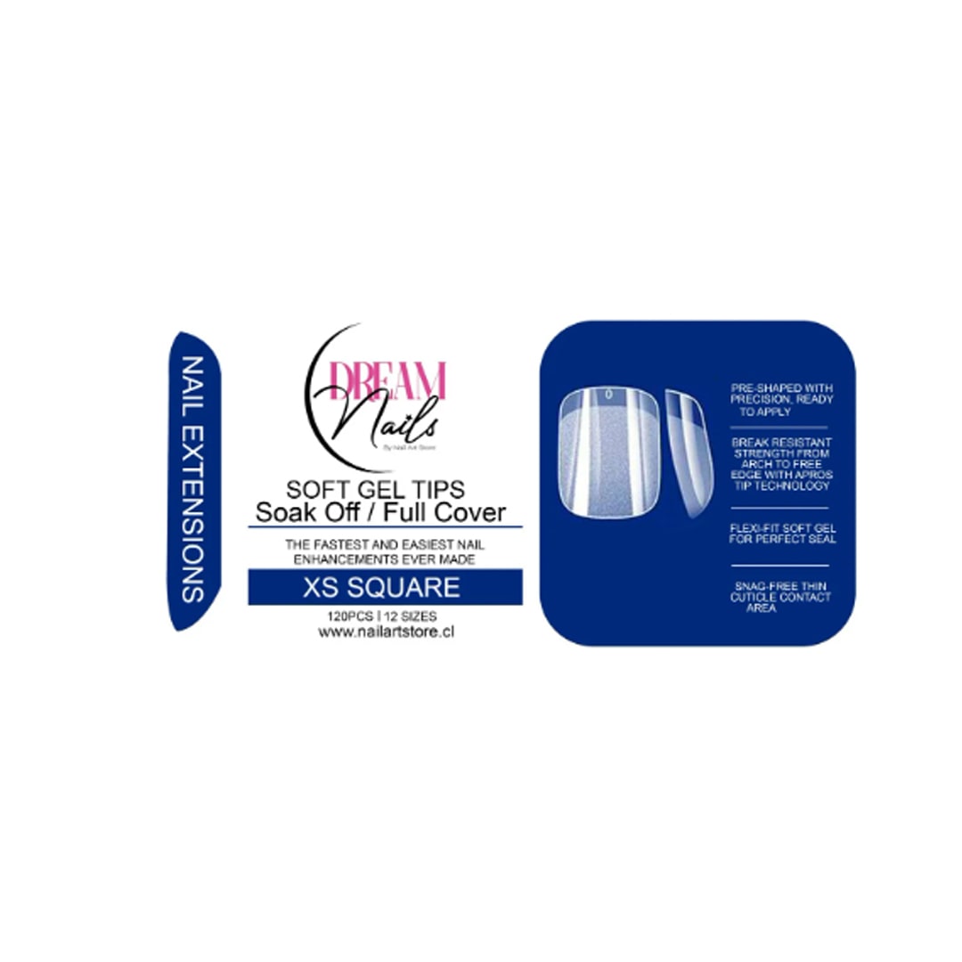 Tips Soft Gel Xs Square Dream Nail 120unid1