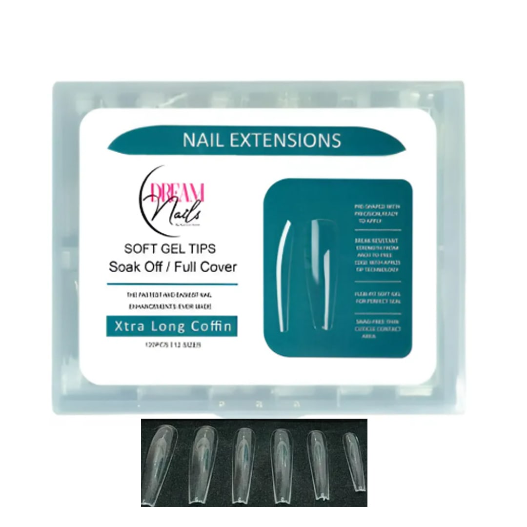 Tips Soft Gel Xtralong Coffin Dream Nail 120unid1