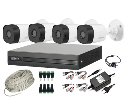 CCTV KIT DAHUA 4 CAM 1080 LITE INSTALADOR