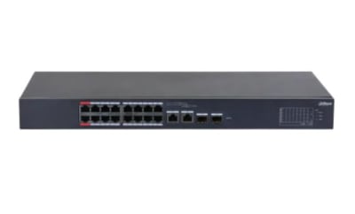 SWITCH POE ADMIN CLOUD DAHUA. 16 PUERTOS PÒE 10/100. 2 PUERTOS OPTICOS 1000..
