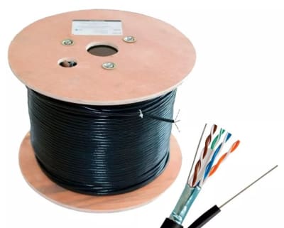 CABLE UTP EXTERIOR 100% cobre CAT5 C/MENSAJERO 305M