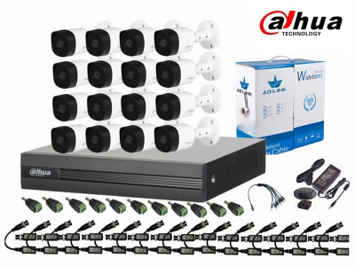 CCTV KIT DAHUA 16 CAM 1080 LITE INSTALADOR