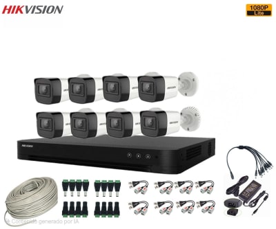 CCTV KIT HIKVISION 8 CAM 1080 LITE INSTALADOR