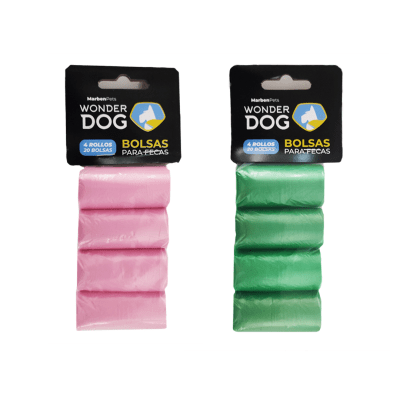 Wonder Dog Bolsas Fecas Verde/Rosa