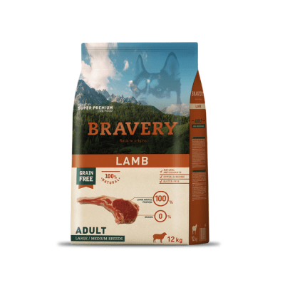 Bravery Perro Adulto Cordero 12 Kg