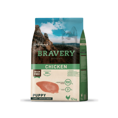 Bravery Perro Cachorro Pollo 12 Kg
