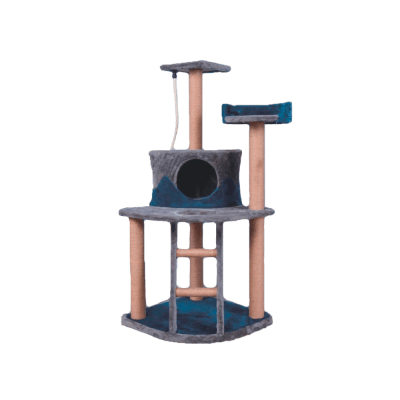 Rascador Gato Felpa Suave Azul Marino1