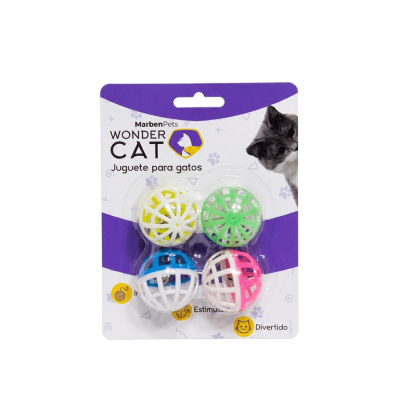 Set 4 Pelotas Plasticas Para Gato