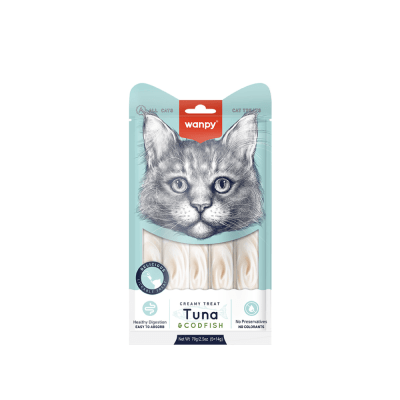 Wanpy Gato Creamy Atun Bacalao 70 gr