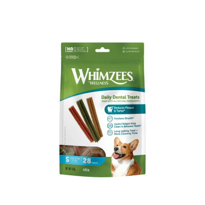 Whimzees Snack Perro Dental Stix Raza Pequeña 420 gr (28 u)