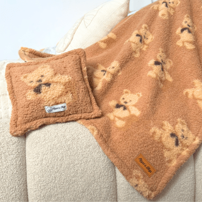 MANTA TEDDY BEIGE + ALMOHADA REGALO1