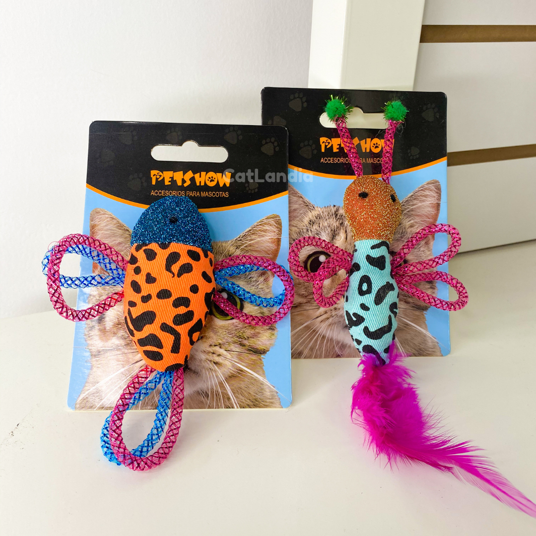Juguete Mariposa con pluma brillo