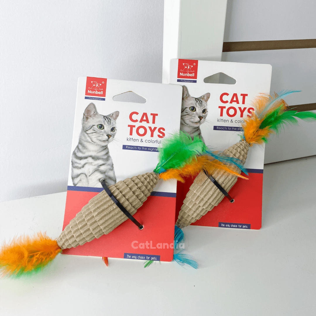 Juguete de plumas coloridas