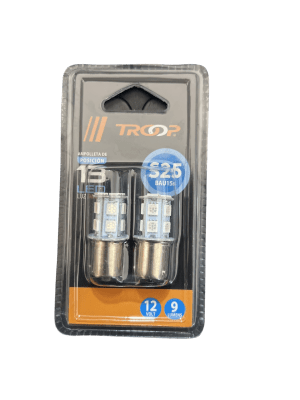 AMPOLLETA LED S25 13SMDX5050 12V AMBAR BAU15S