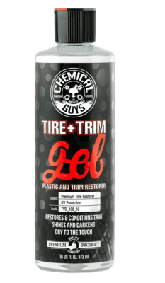 TIRE+TRIM GEL PLASTIC, TRIM AND RUBBER RESTORER AND PROTECTANT