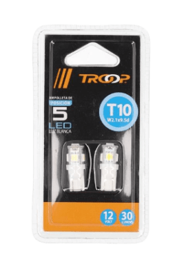 AMP LED T10 5 LED SMDX5050 12V BLANCO
