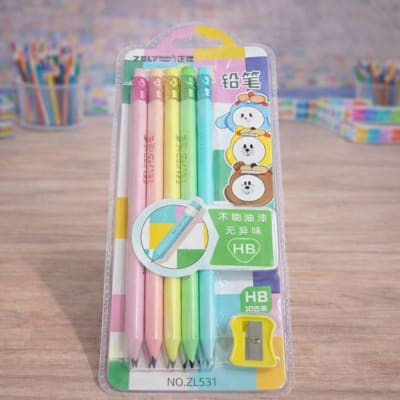 SET 10 LAPICES GRAFITOS PASTELES + SACAPUNTA