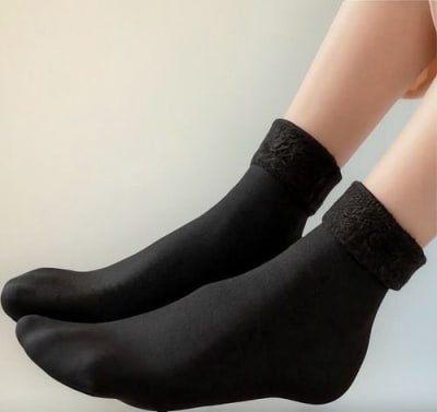 DOCENA CALCETA POLAR NEGRA