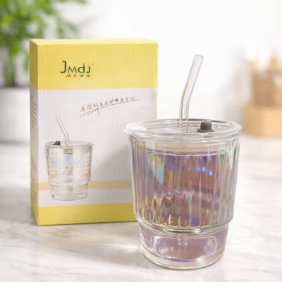 VASO DE VIDRIO CON BOMBILLA JMDJ