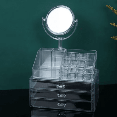ORGANIZADOR DE MAQUILLAJE CON ESPEJO
