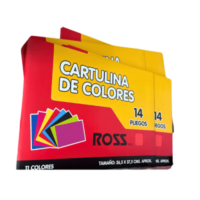 CARTULINAS DE COLORES ROSS (14 PLIEGOS)1