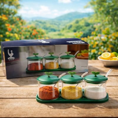 SET DE 3  FRASCOS ESPECIEROS