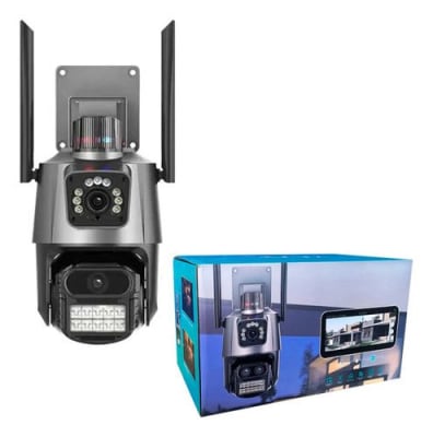 CAMARA DE SEGURIDAD NEGRA DOBLE PANTALLA